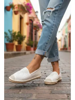 Espadrile dama casual alb Y031 t50-2